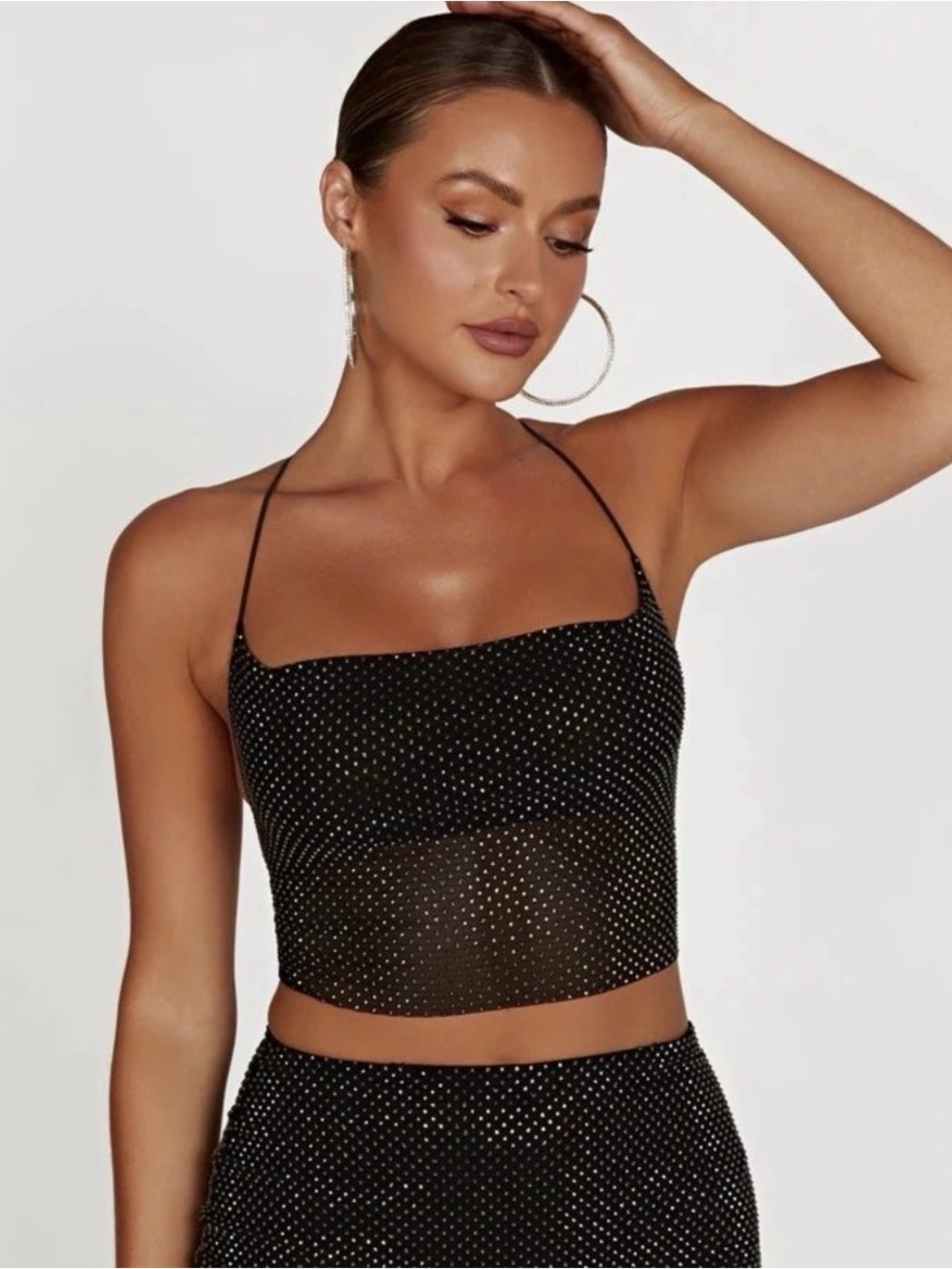 Meshki Strappy Diamonte Top Black